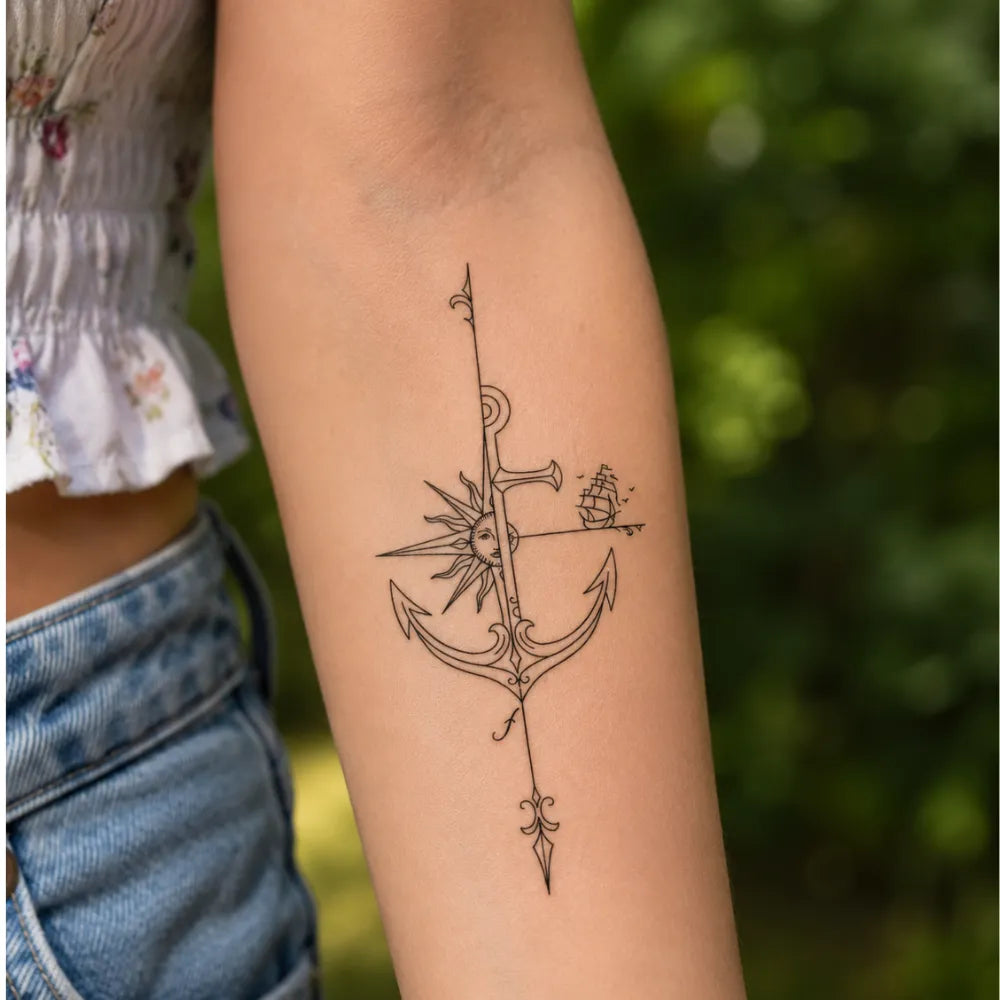 SafeTatt — Ocean Compass · fotografie tetování na kůži