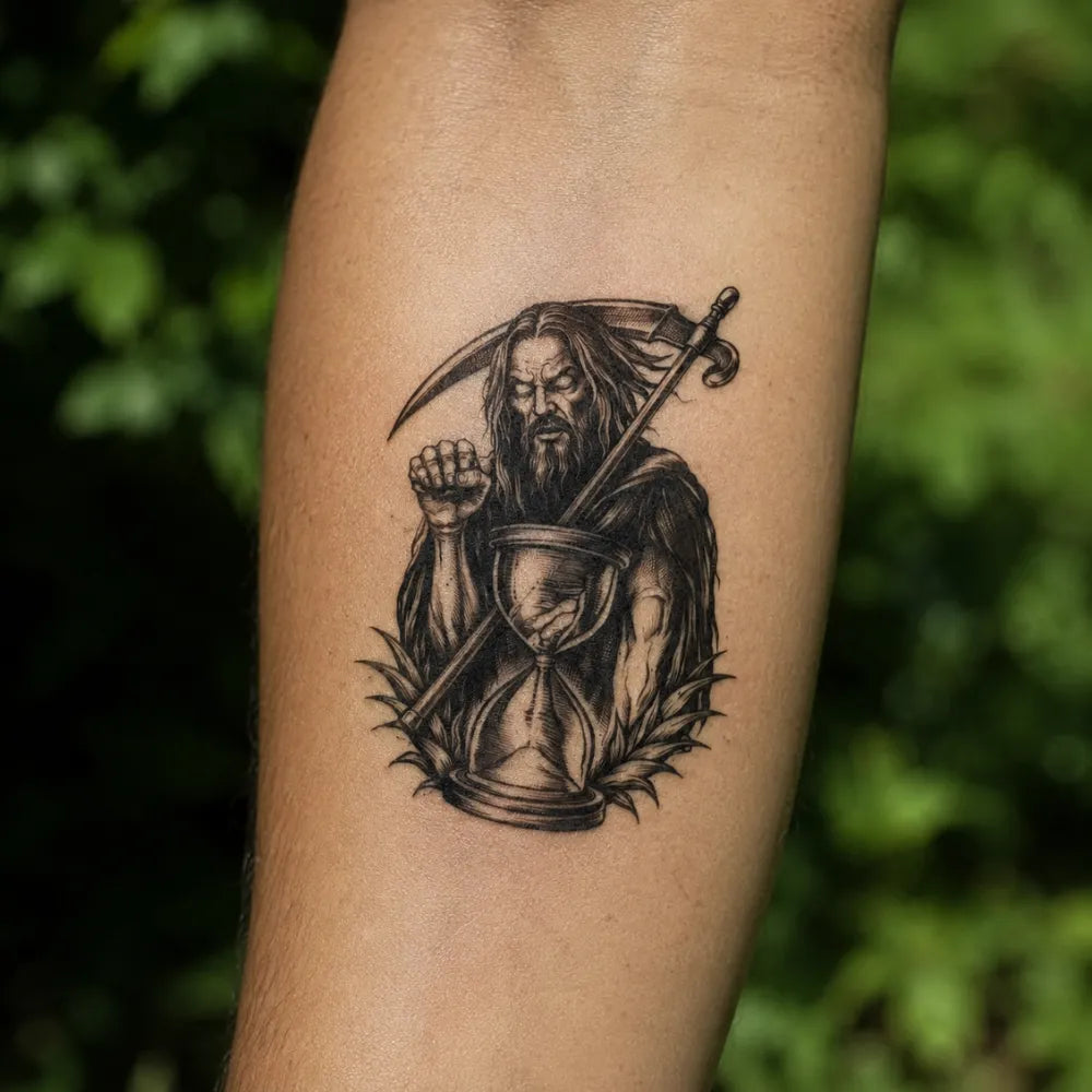 SafeTatt — Reaper of Time · fotografie tetování na kůži