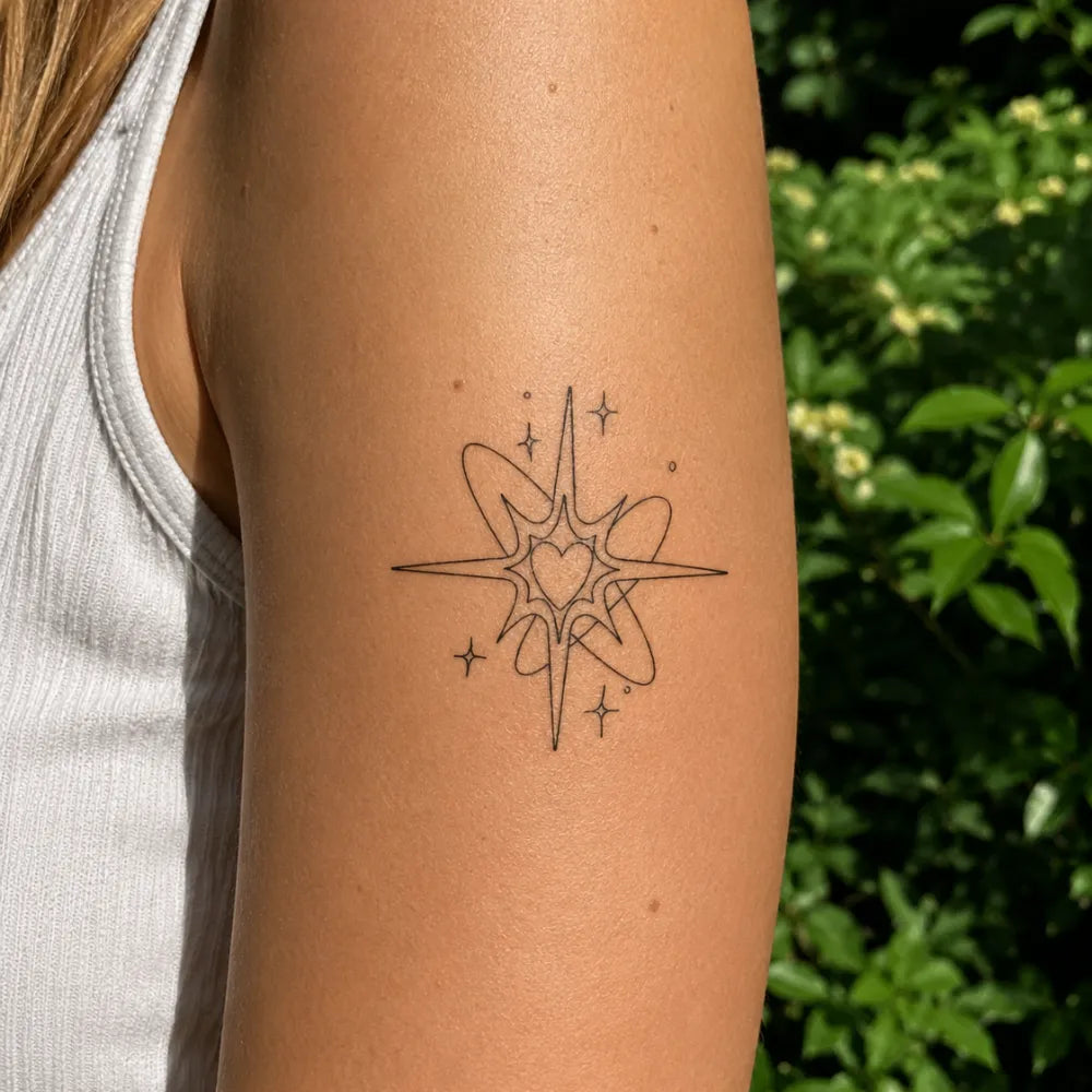 SafeTatt — Radiant Heartburst · fotografie tetování na kůži