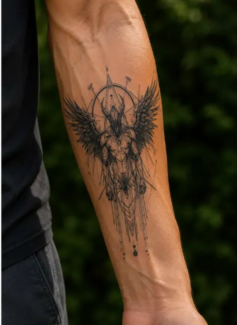 SafeTatt — Cyber Archangel · fotografie tetování na kůži
