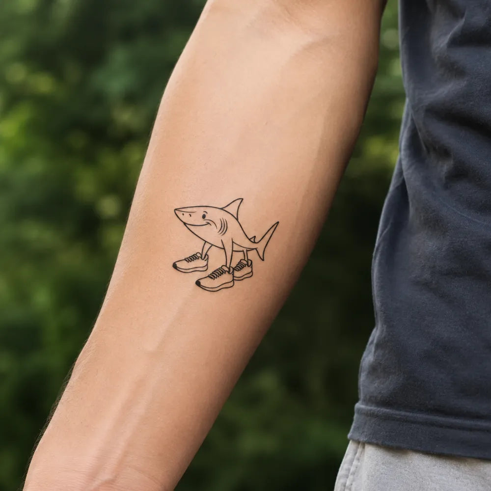 SafeTatt — Shark in Boots · fotografie tetování na kůži