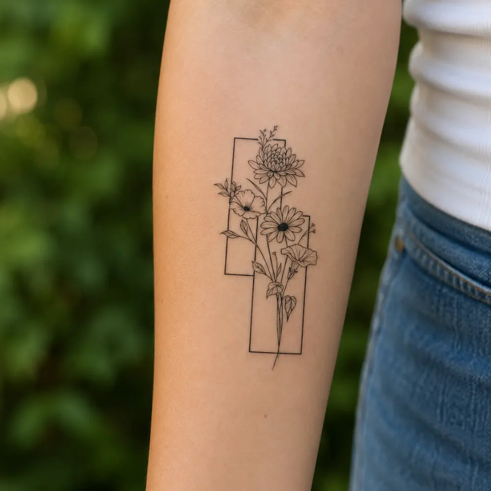 SafeTatt — Floral · fotografie tetování na kůži