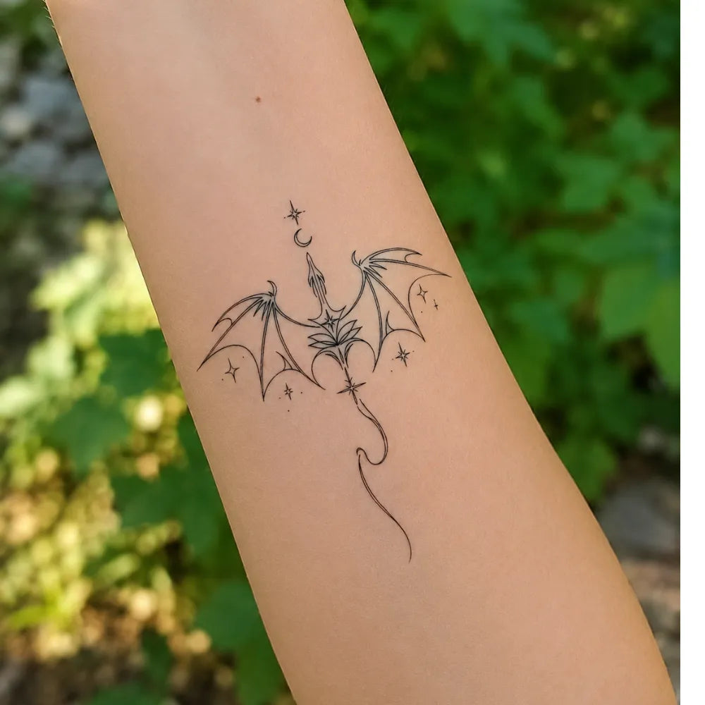 SafeTatt — Night Wings · fotografie tetování na kůži